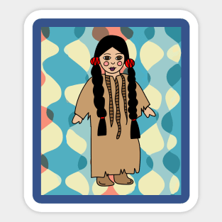 Colorful Retro Doll Sticker